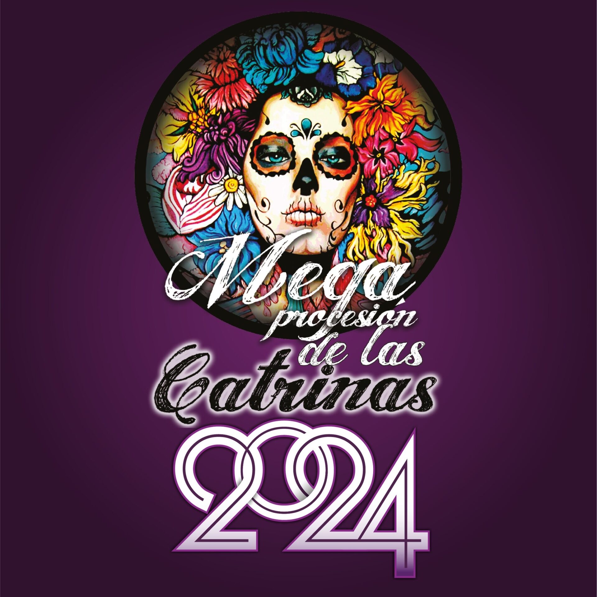 Participants dressed as Catrinas during the Mega Procession