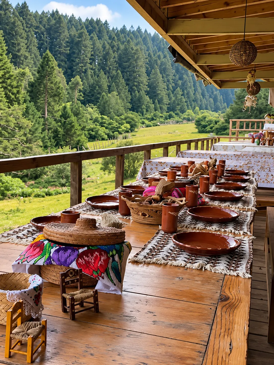 Countryside dining terrace in Michoacán